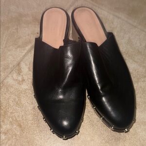 Zara Black Silver Mules Sleek Design